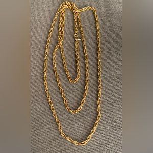 Vintage Monet gold chain.  No clapse, full length 54”.  Wear doubled at 27”.